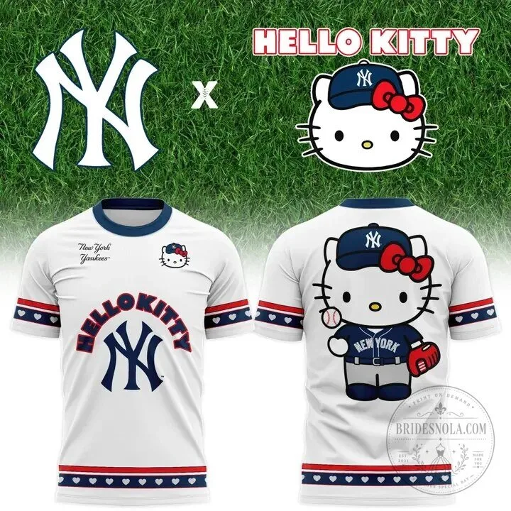 Hello Kitty Baseball Jersey for Game Night with New York Yankees Design