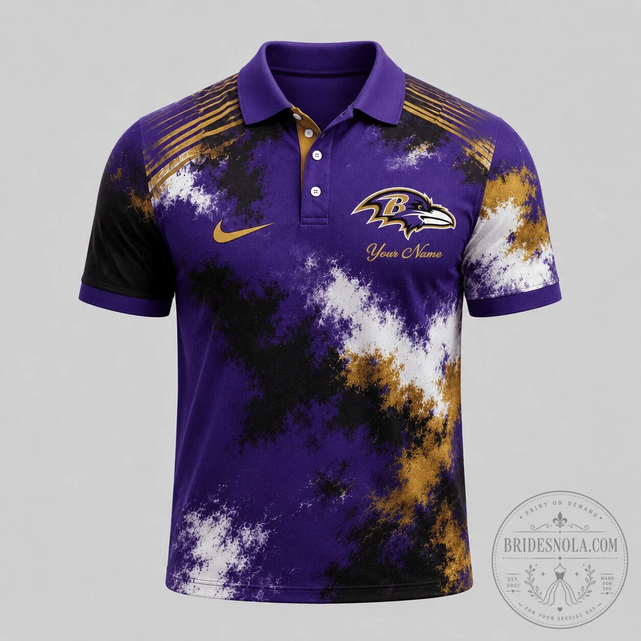 Baltimore Ravens Personalized Polo Shirt NFL Football Team Fan Apparel