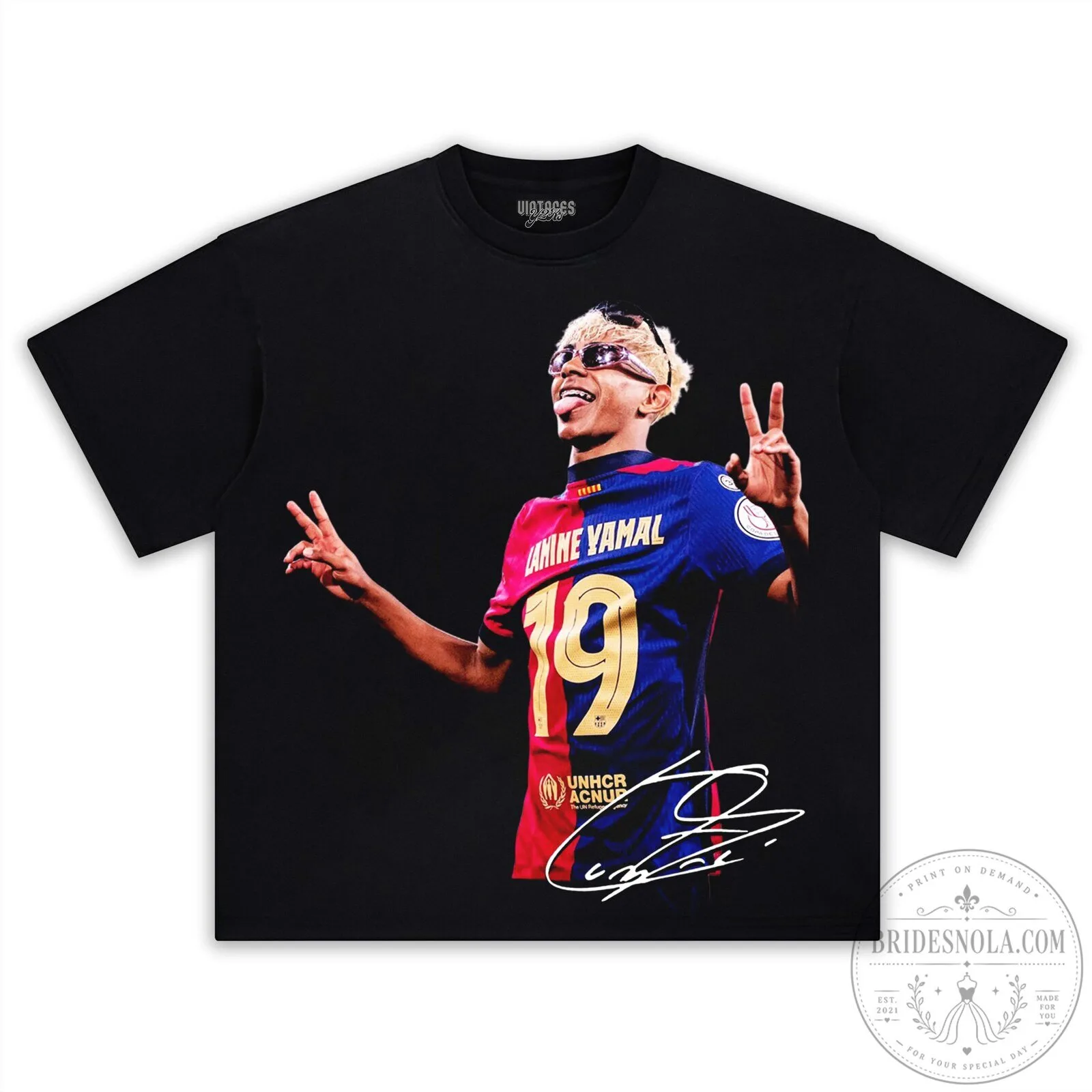 Lamine Yamal Barcelona Soccer Player Graphic Black T-Shirt