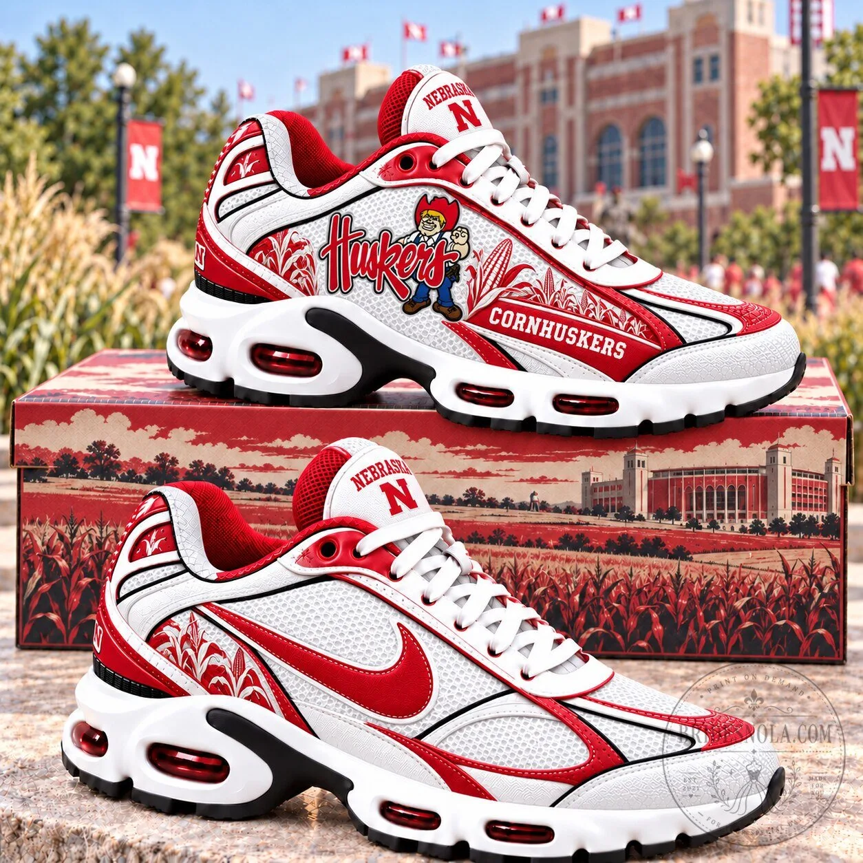 Air Max Style Running Shoes for Nebraska Cornhuskers Fans