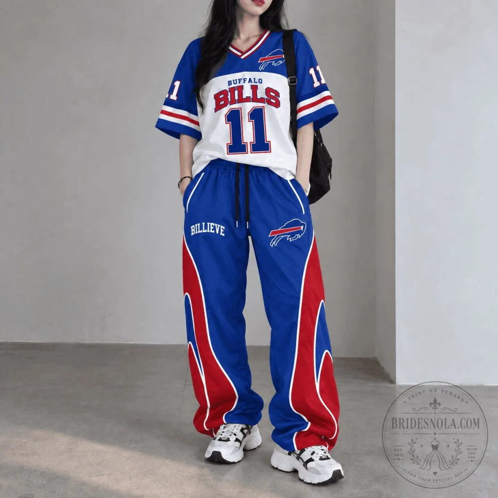 Buffalo Bills Football Team Blue and Red Billieve Sports Pants Buffalo Bills Football Team Blue and Red Billieve Sports Pants