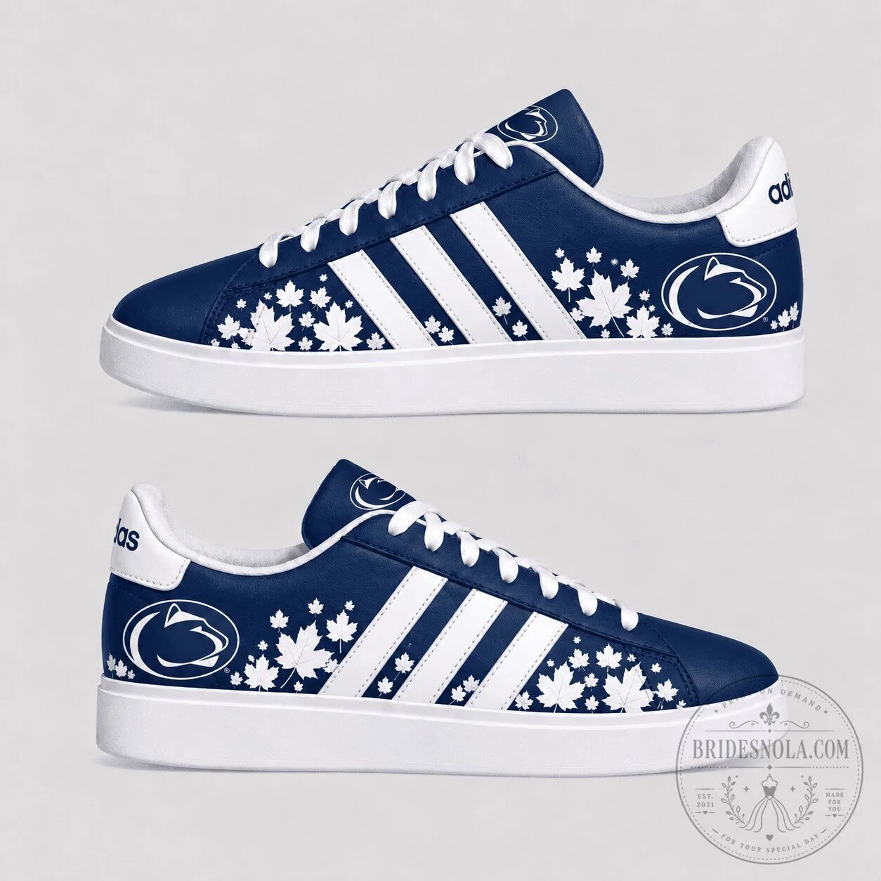 Penn State Nittany Lions Fall Season Maple Leaf Stripes Sneakers