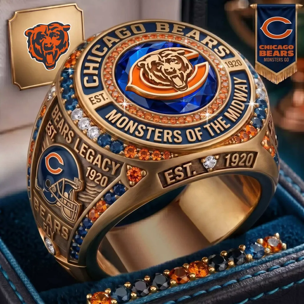 Chicago Bears Monsters of the Midway Legacy Football Team Gold Ring Chicago Bears Monsters of the Midway Legacy Football Team Gold Ring