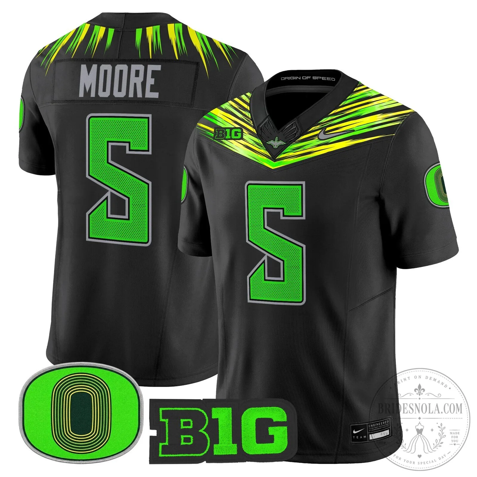 Oregon Ducks Football Team Black Game Day Jersey