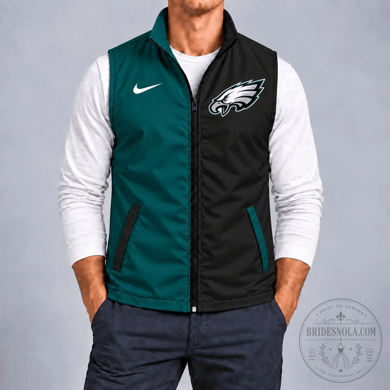 Philadelphia Eagles Nike Split Design Lightweight Full Zip Vest