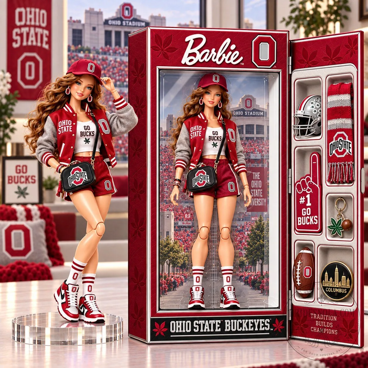 Ohio State Buckeyes Barbie Doll Collectible Figure with Accessories