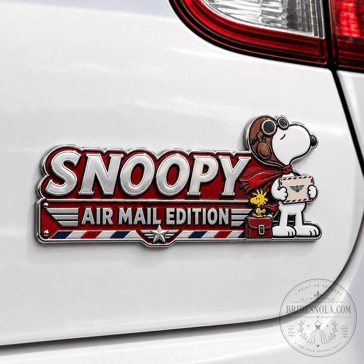 Snoopy Air Mail Edition Car Emblem Badge Decal Sticker