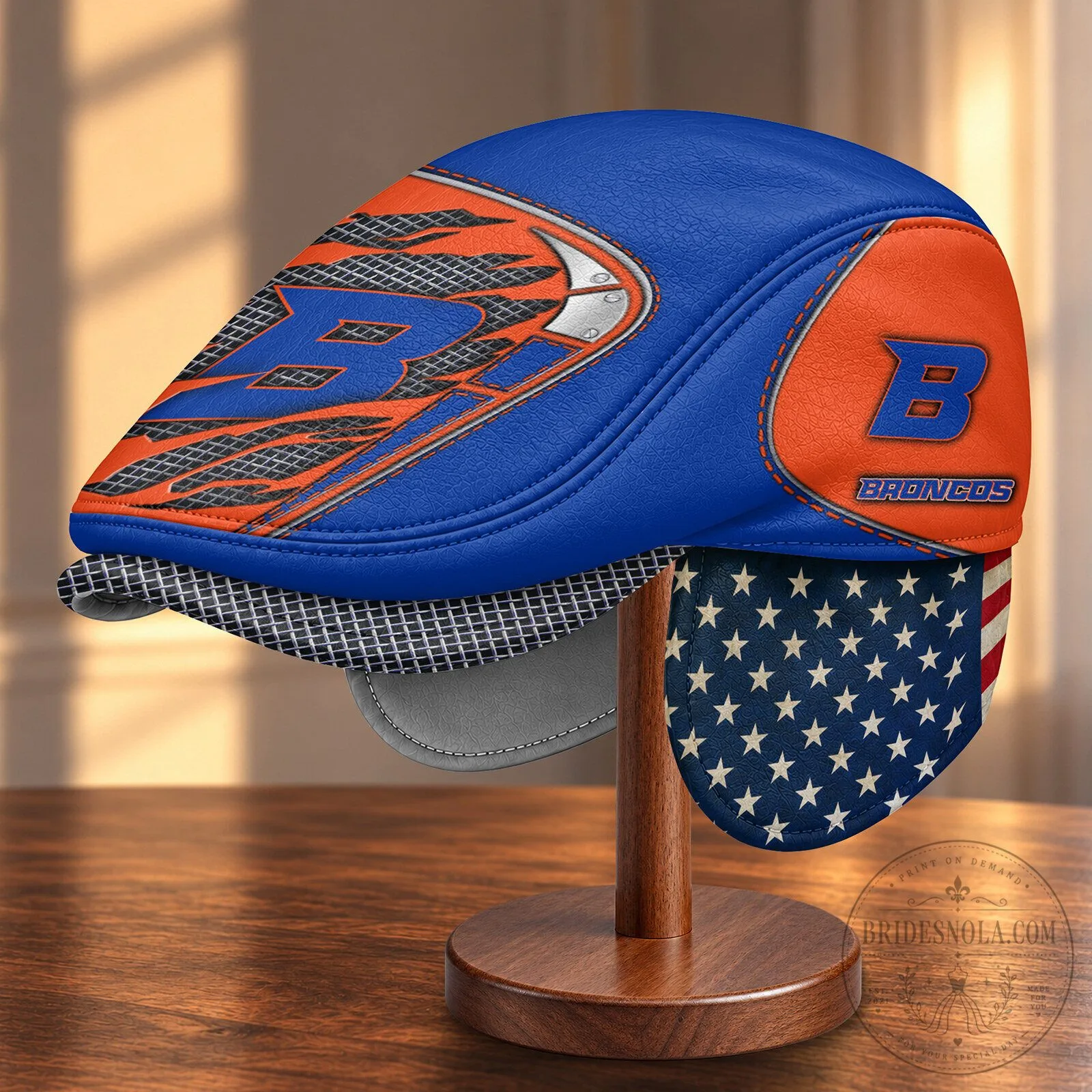NCAA Flat Cap featuring Foldable Ear Flaps for Boise State Broncos Fans