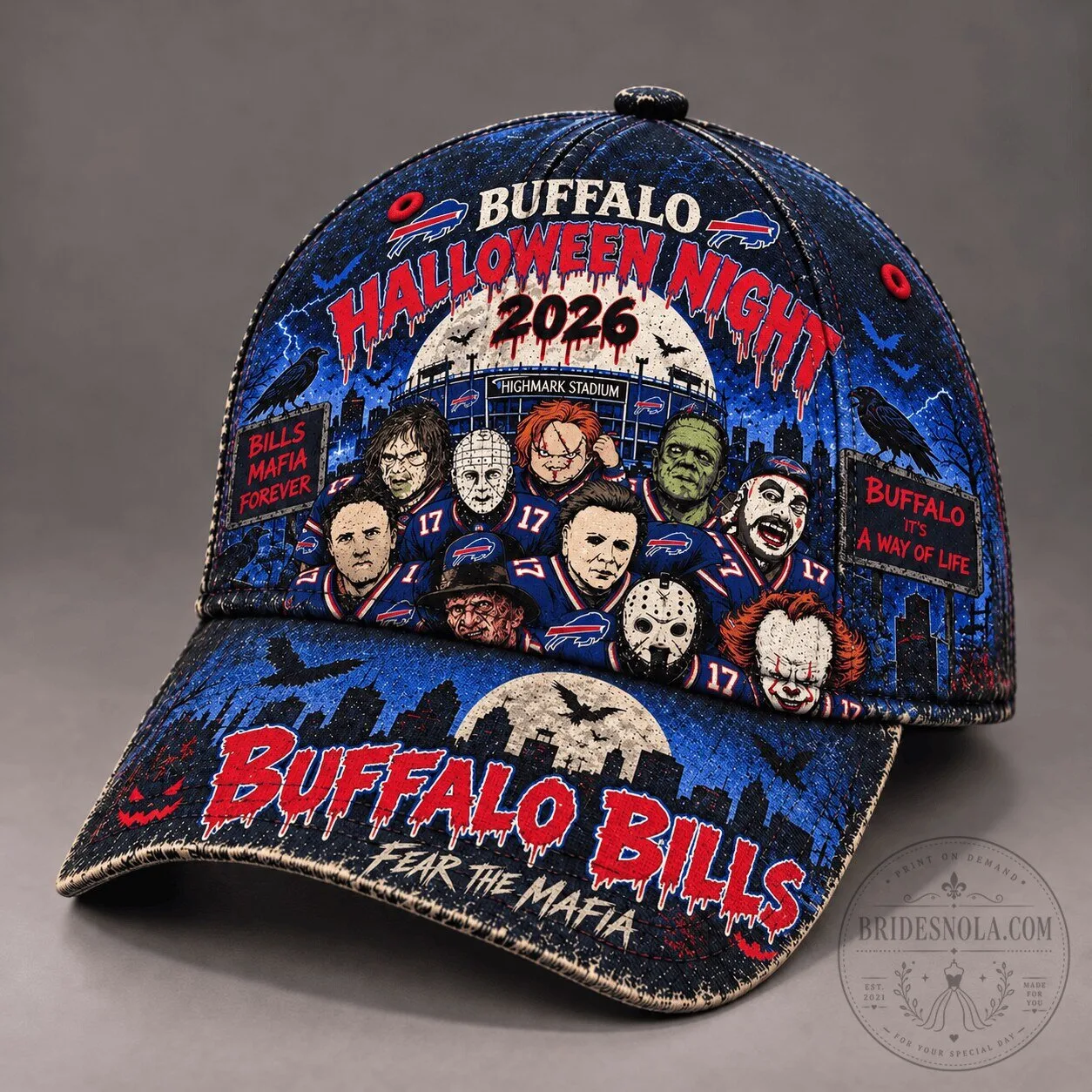 Buffalo Bills Halloween Night Fear The Mafia Personalized Cap Hat