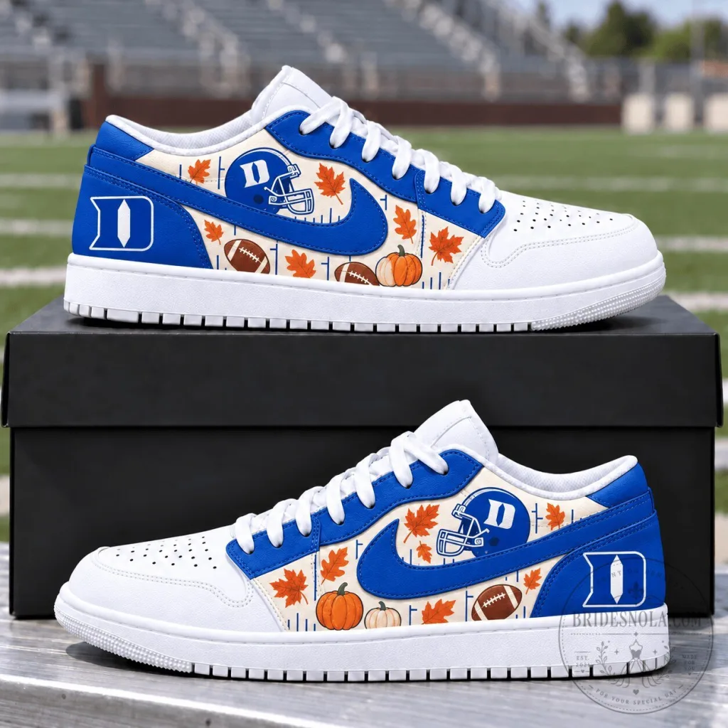 Duke Blue Devils Autumn Vibes Custom Printed Low Top Sneakers Duke Blue Devils Autumn Vibes Custom Printed Low Top Sneakers