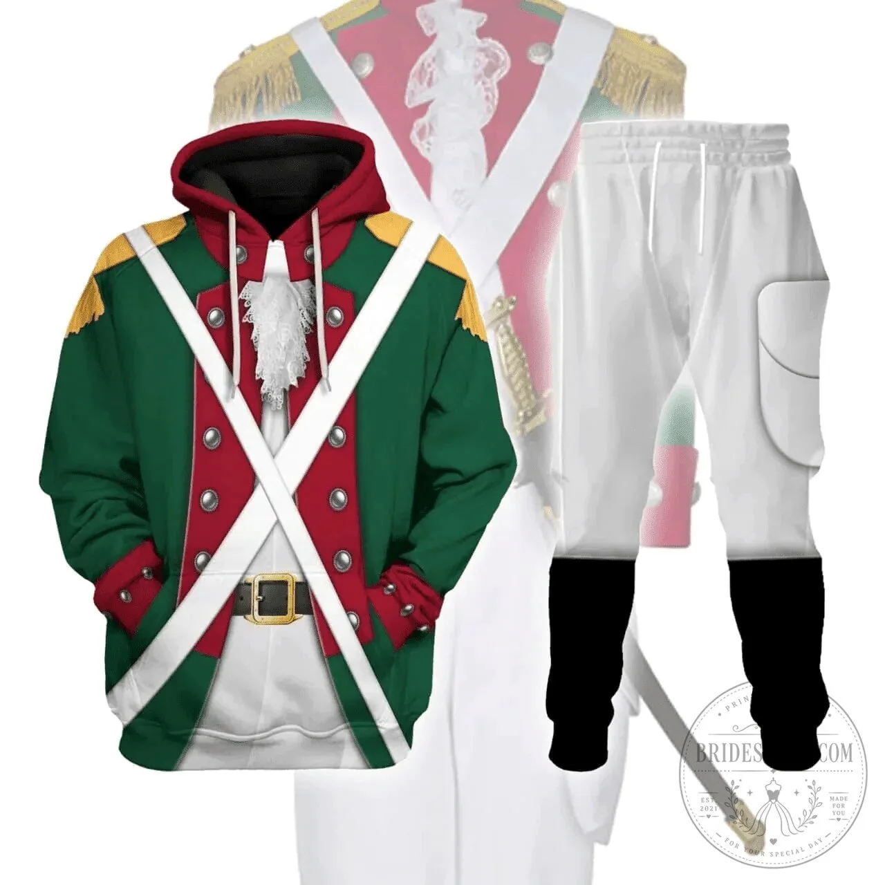 American Revolution Continental Marine Corps Officer Uniform Hoodie