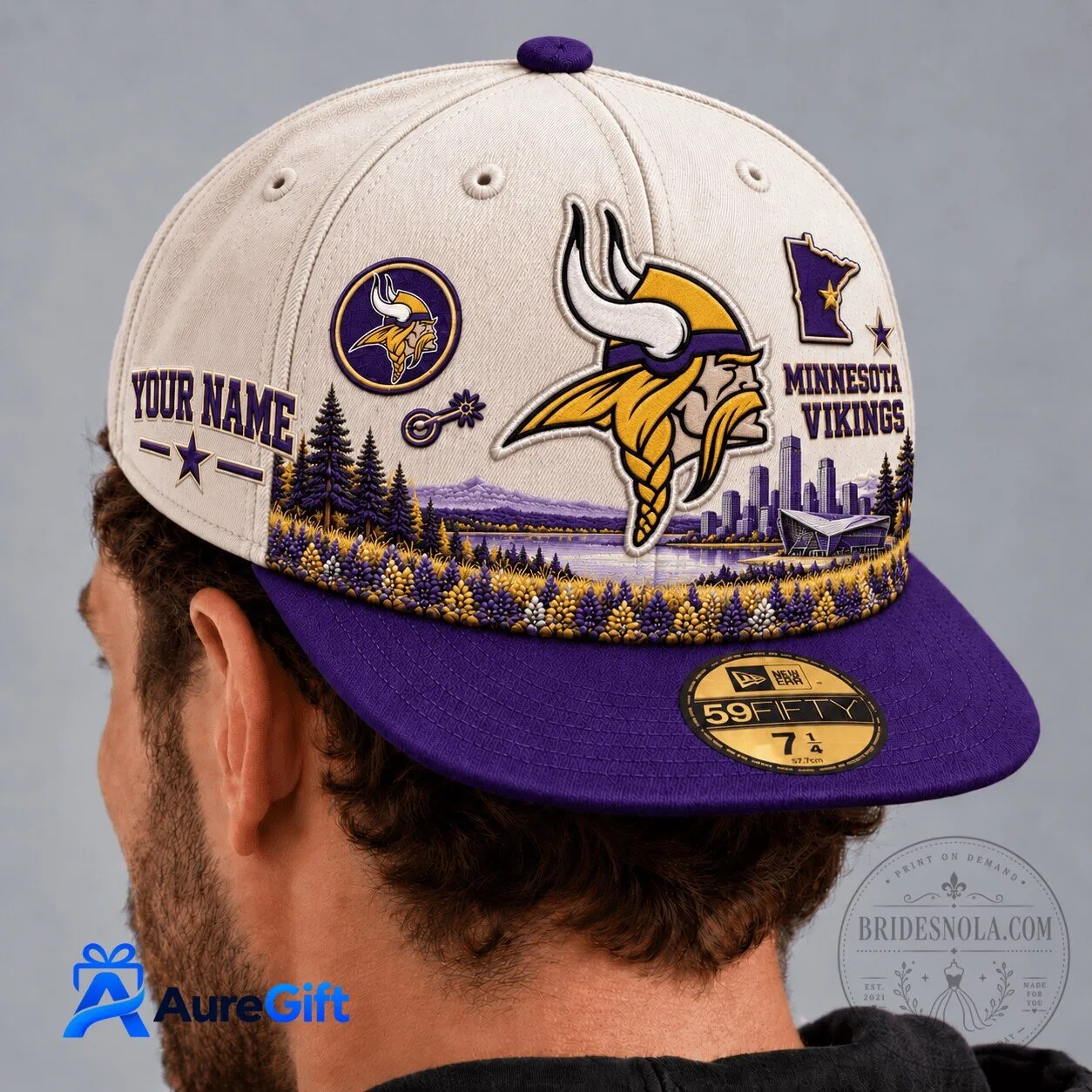 Minnesota Vikings NFL Personalized Christmas Kickoff Snapback Cap Hat