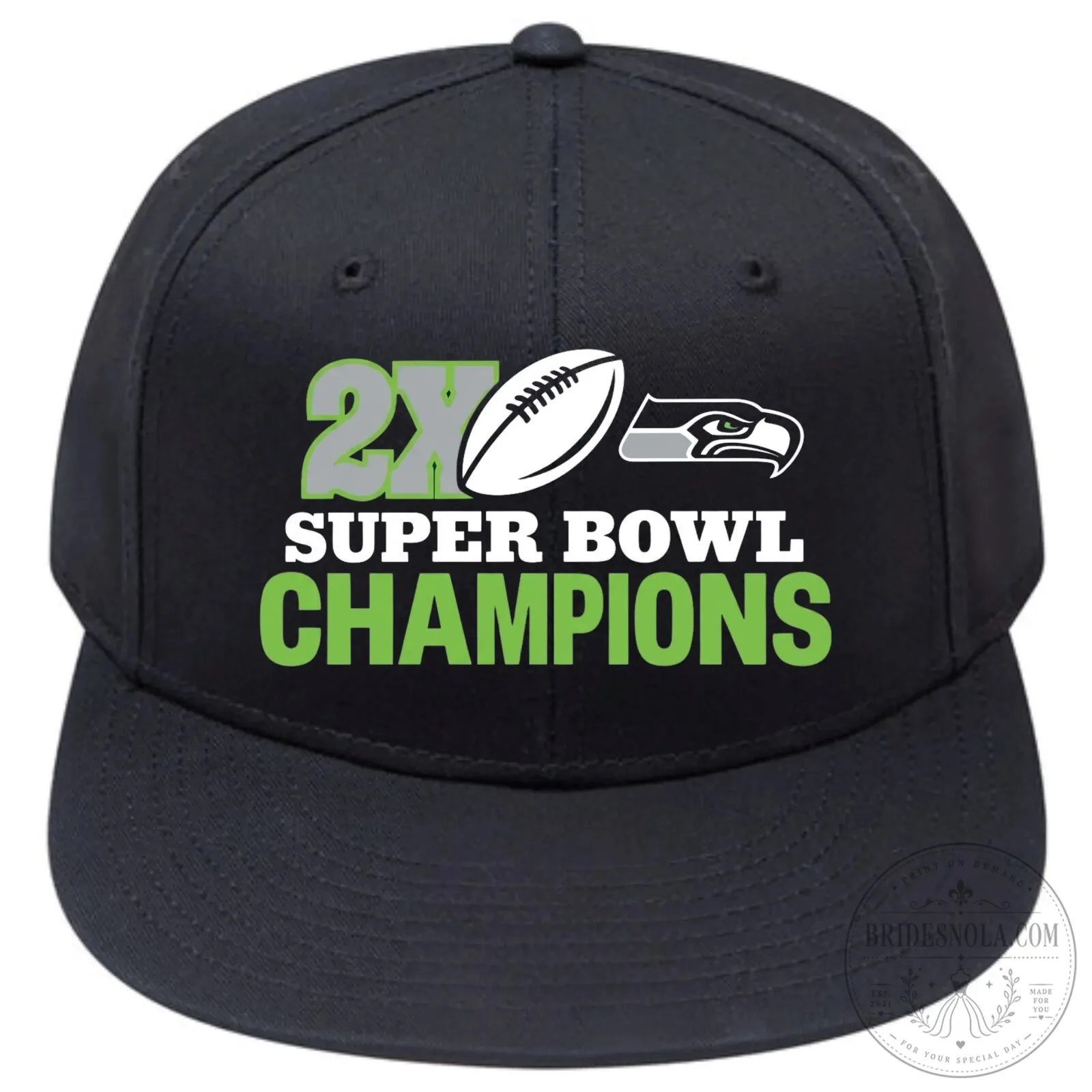 Seattle Seahawks 2X Super Bowl Champions Football Team Snapback Cap Hat