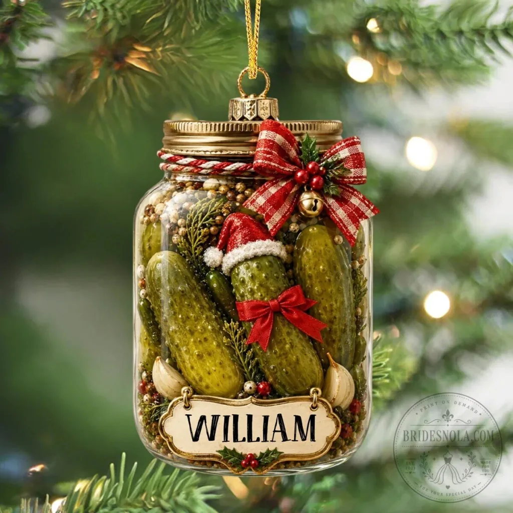 Personalized Pickle Jar Christmas Tree Ornament Personalized Pickle Jar Christmas Tree Ornament
