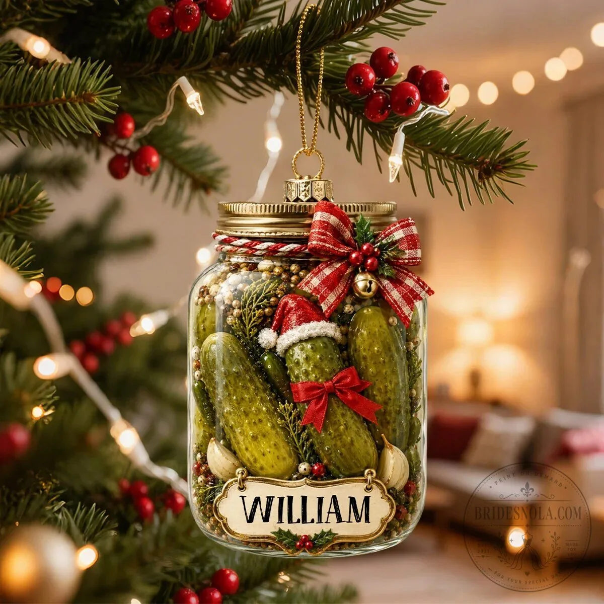 Personalized Pickle Jar Christmas Tree Ornament 11 Personalized Pickle Jar Christmas Tree Ornament