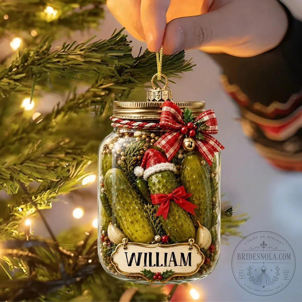 Personalized Pickle Jar Christmas Tree Ornament 13 Personalized Pickle Jar Christmas Tree Ornament