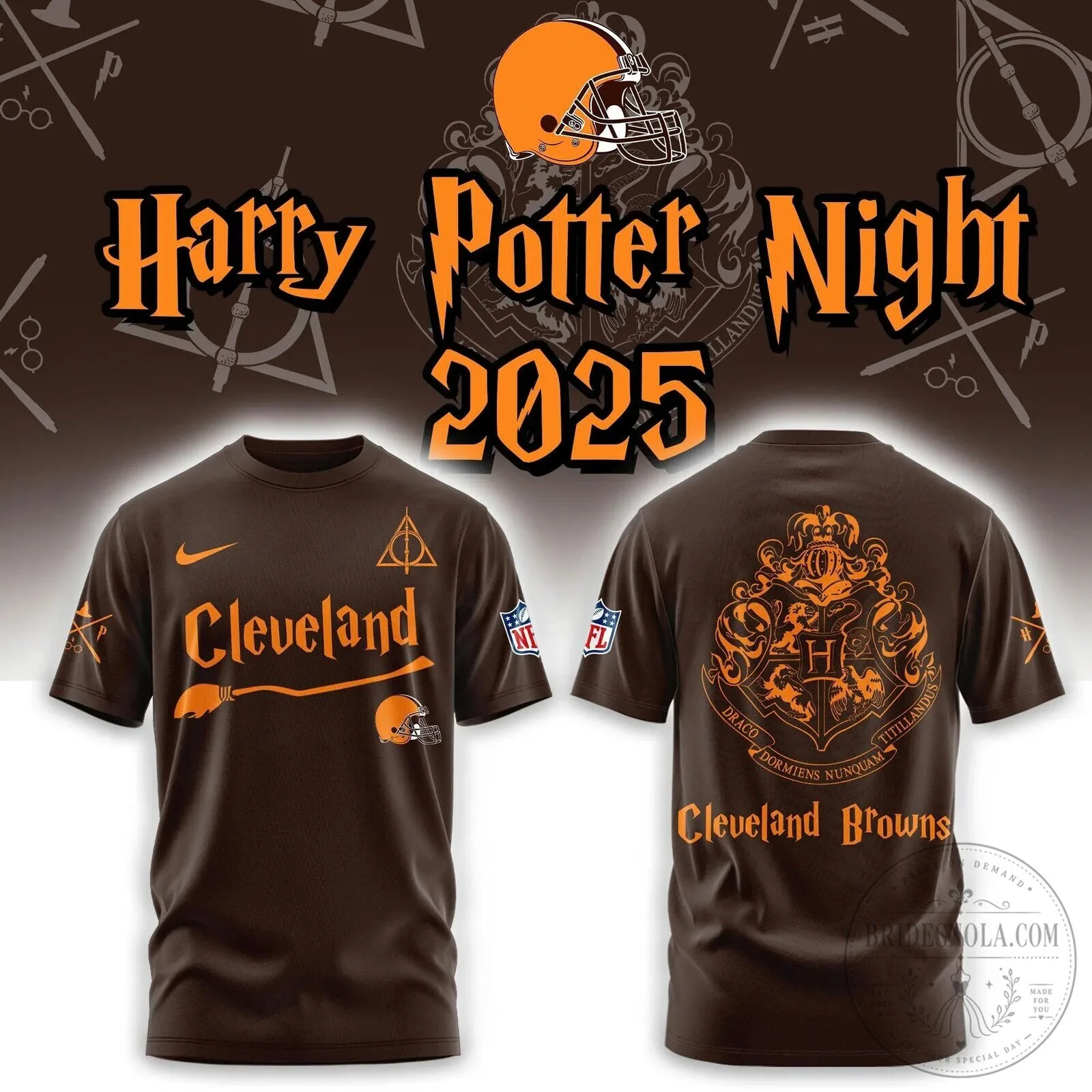 Cleveland Browns Harry Potter Night 2025 Football Fan T-Shirt