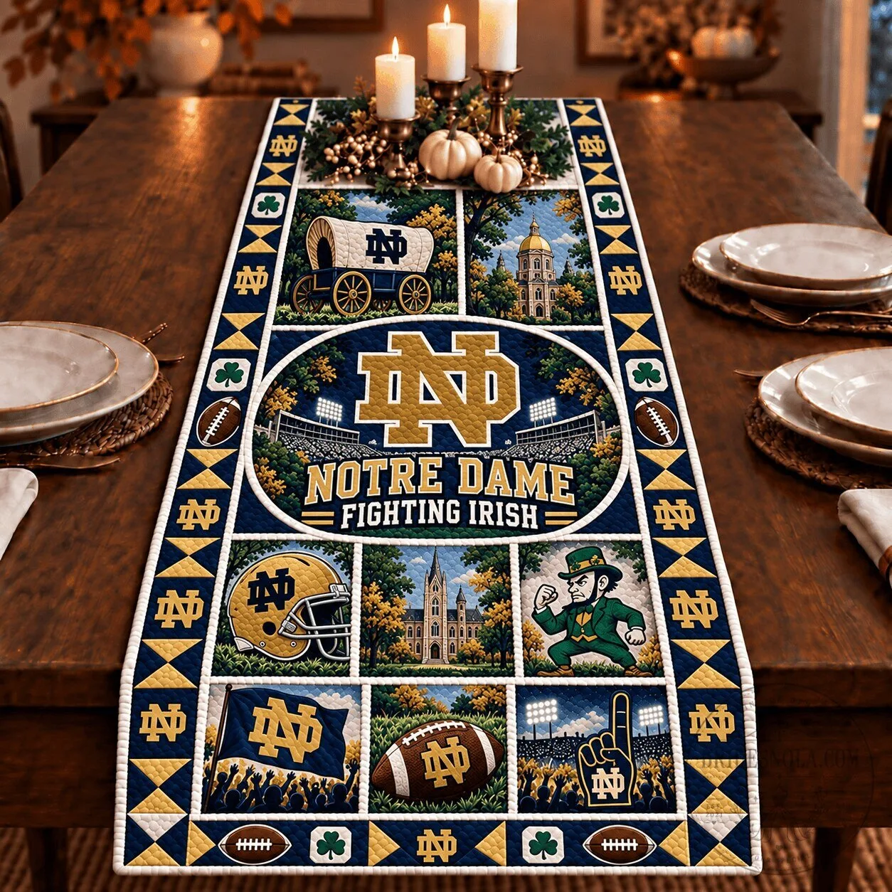 Notre Dame Fighting Irish Heritage Table Runner