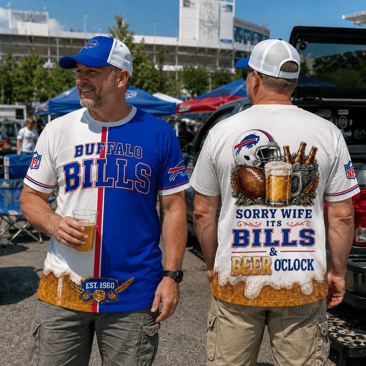 Buffalo Bills Match Day Beer O'Clock Funny Football Fan T-Shirt
