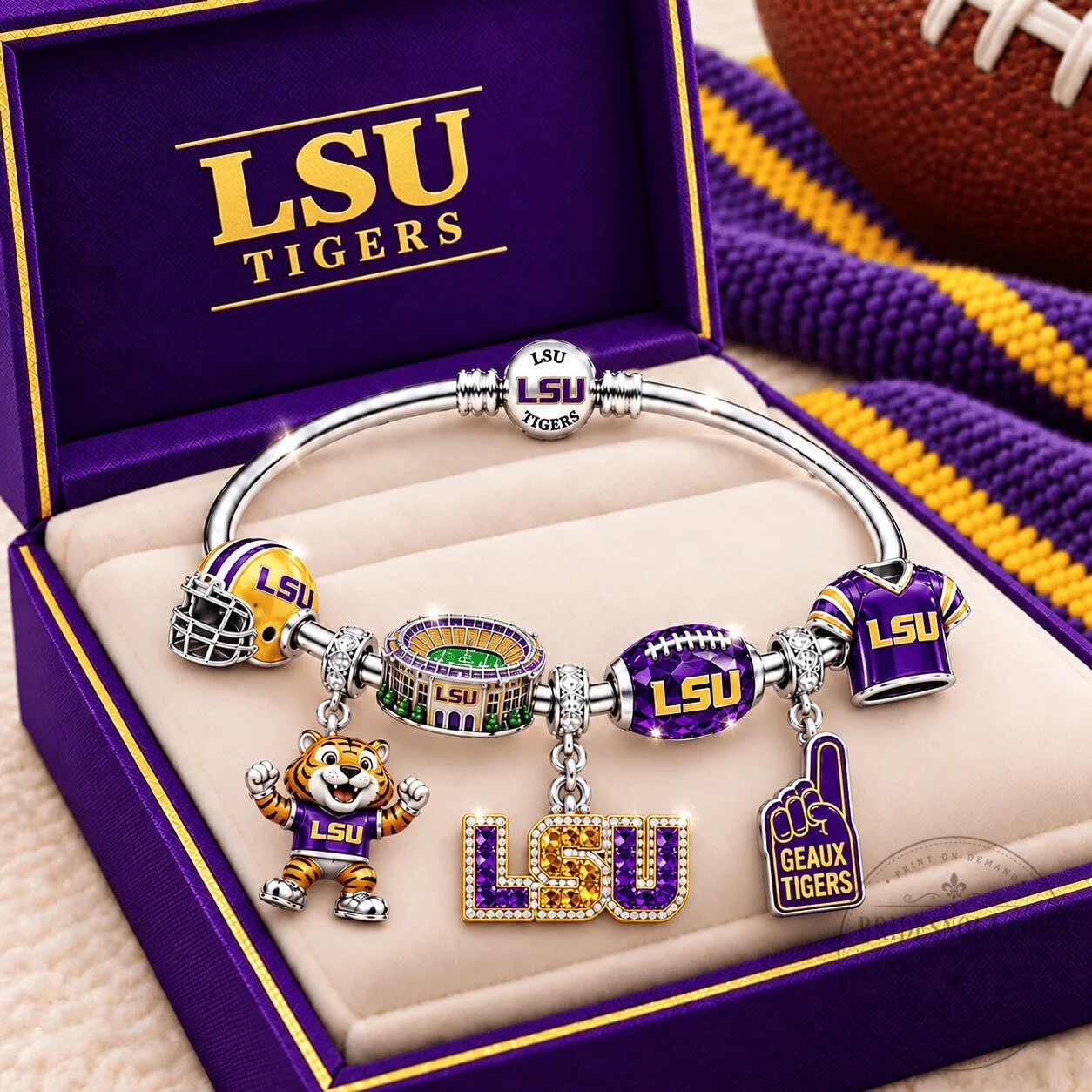 Louisiana State University Tigers Charm Bracelet Set