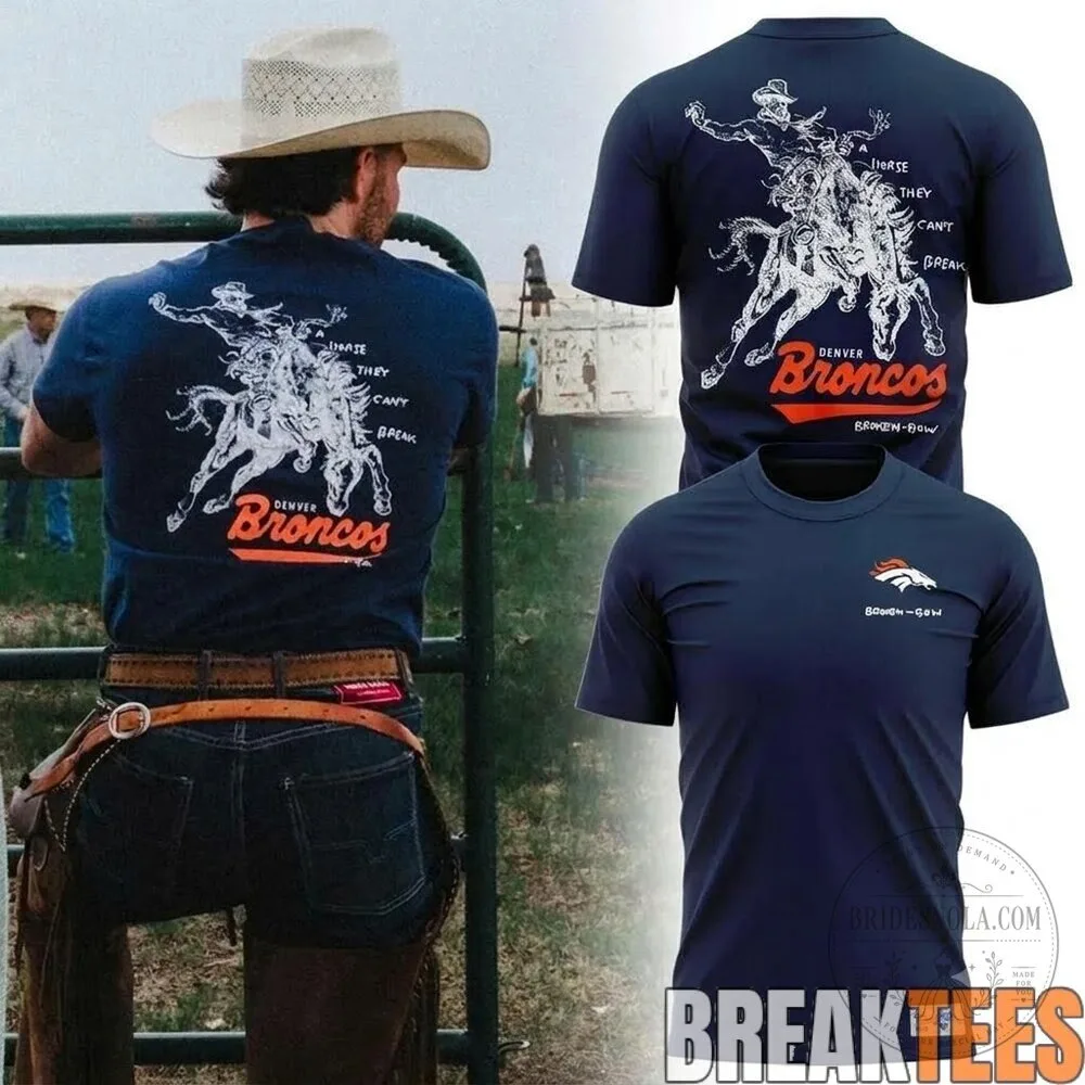 Denver Broncos Broken Bow Navy Blue Football Team T-Shirt 3 Denver Broncos Broken Bow Navy Blue Football Team T-Shirt