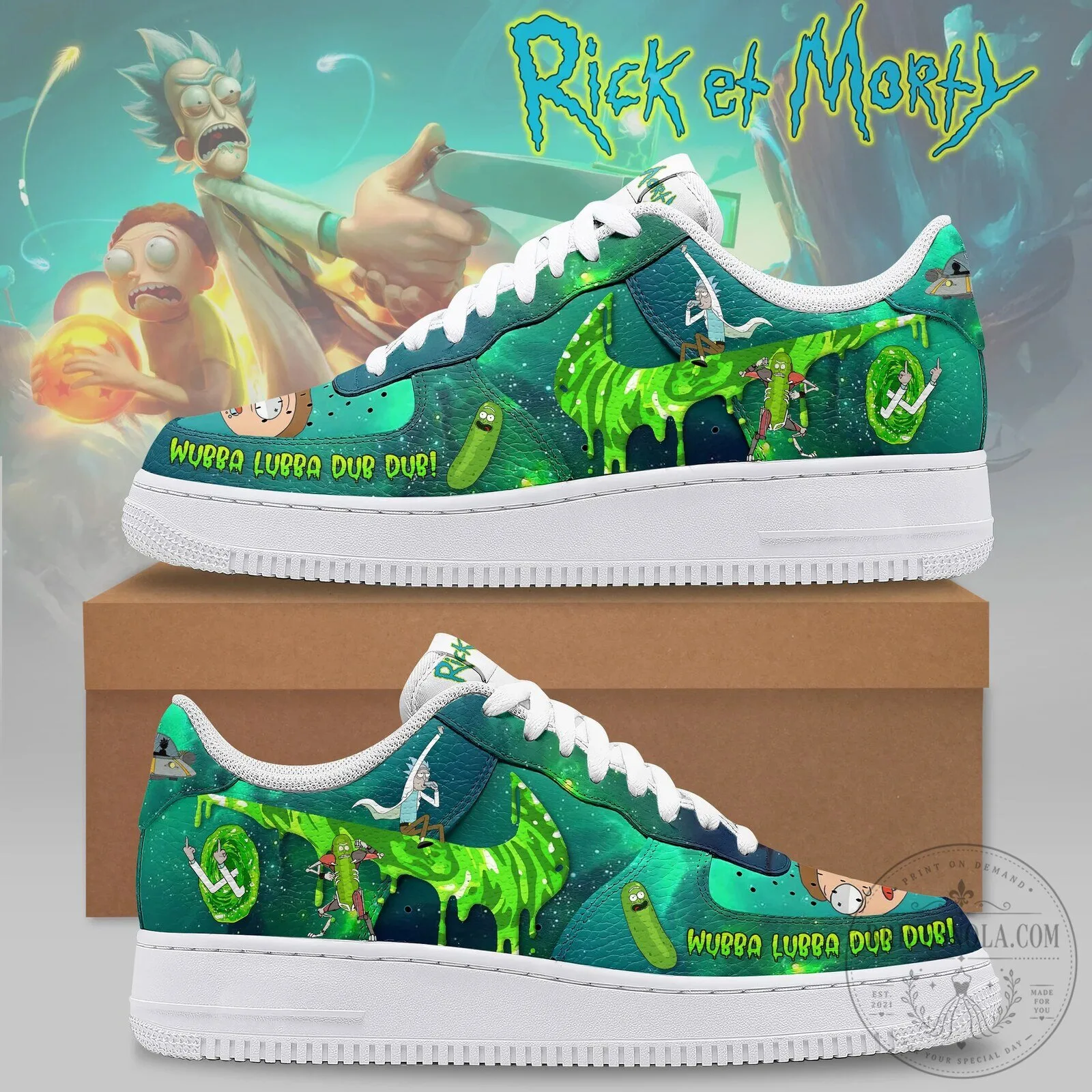 Rick and Morty Wubba Lubba Dub Dub Custom Printed Shoes