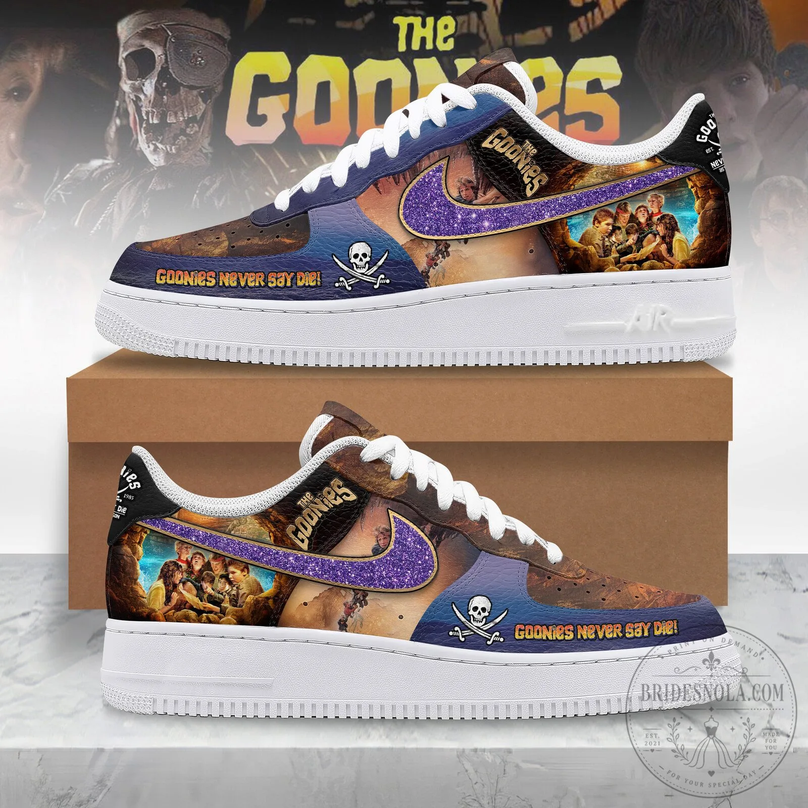 The Goonies Never Say Die Movie Poster Custom Printed Sneakers