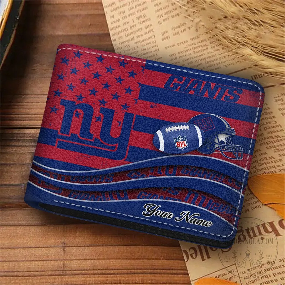 New York Giants American Flag Personalized Football Team Wallet