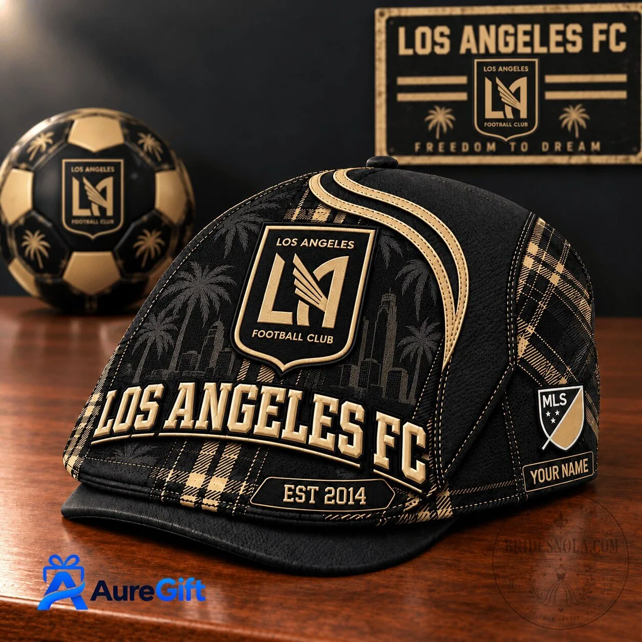 Los Angeles FC Personalized Golf Flat Cap Hat