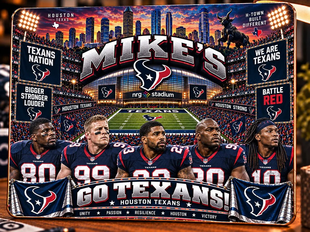 Houston Texans NRG Stadium Football Team Players Custom Name Wall Art