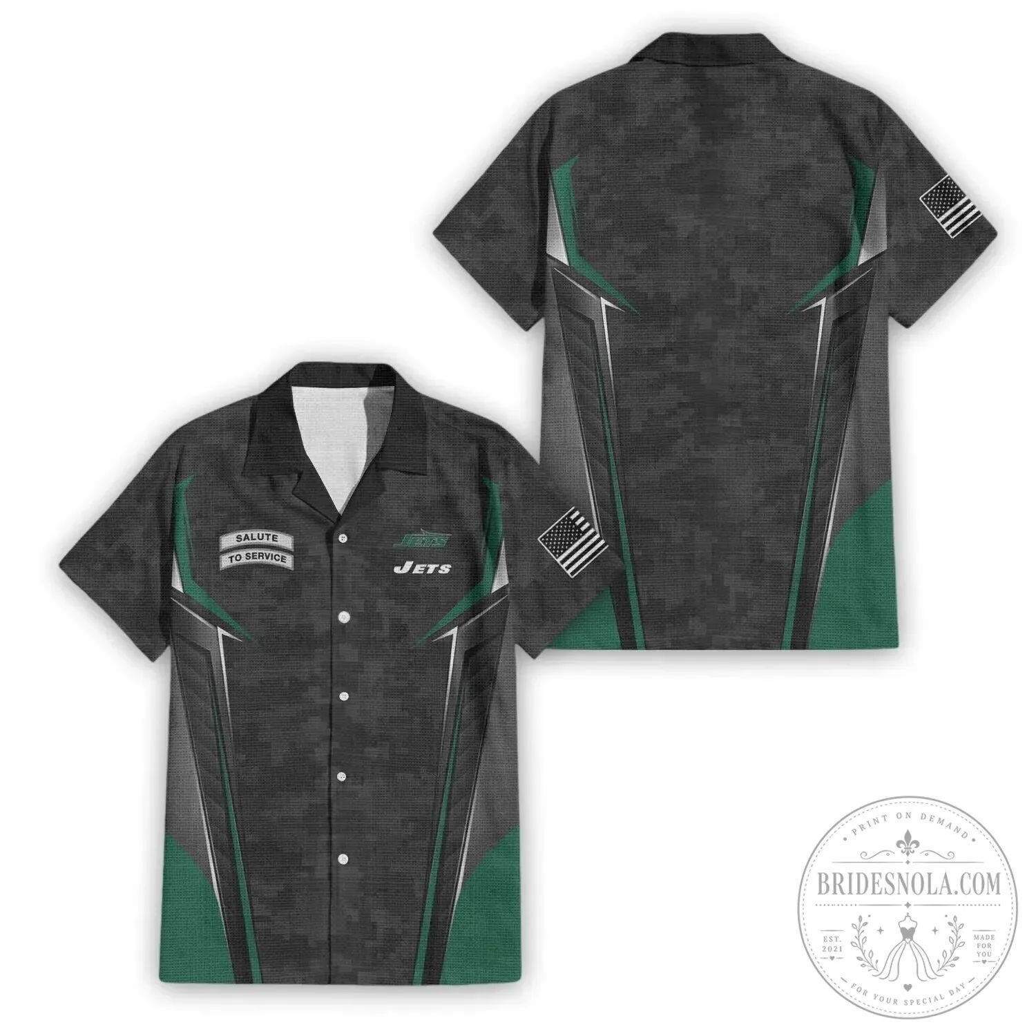 New York Jets Salute To Service Premium Hawaiian Shirt