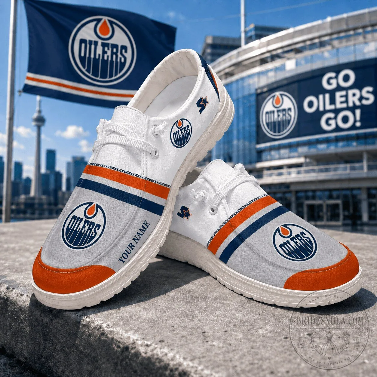Edmonton Oilers NHL Hockey Team Personalized Fan Shoes