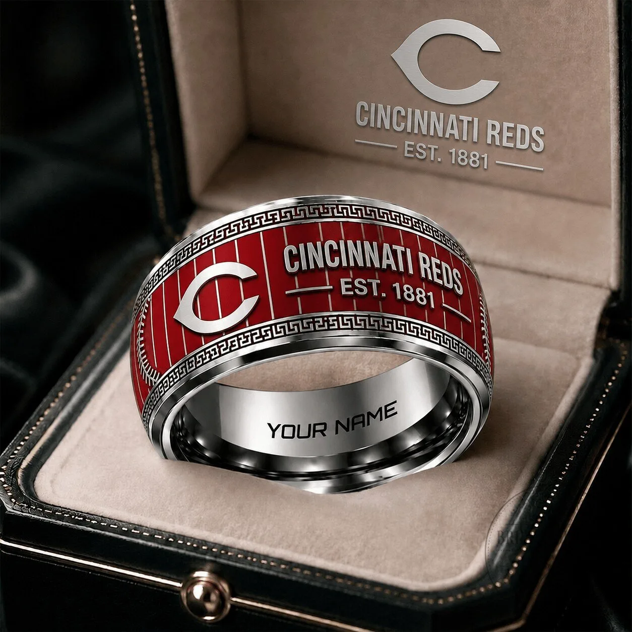 Cincinnati Reds Baseball Team Personalized Tungsten Steel Ring for Men and Women