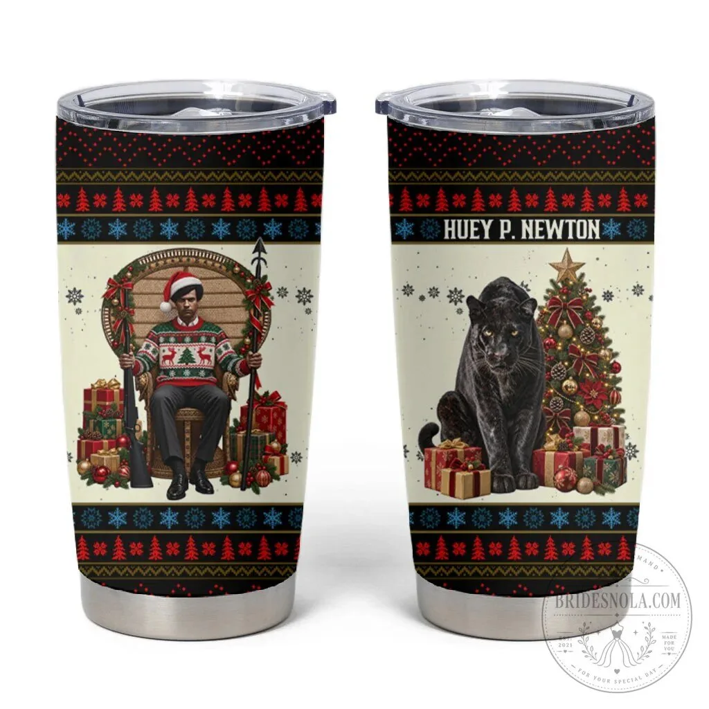 Huey P. Newton Black Panther Christmas Ugly Sweater Tumbler