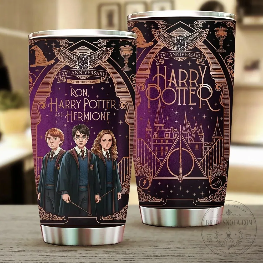 Harry Potter 25th Anniversary Ron Harry Hermione Stainless Steel Tumbler
