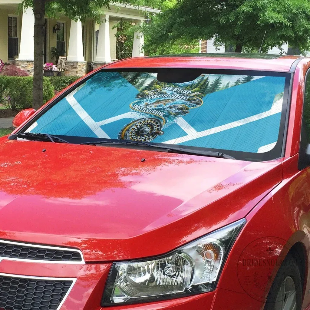Trout Fly Fishing Perfect Loop Over The Current Car Sunshade 6 Trout Fly Fishing Perfect Loop Over The Current Car Sunshade