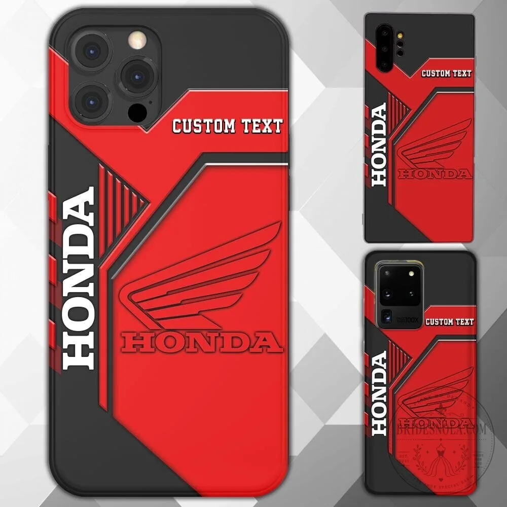 Honda Red Black Custom Text Personalized Phone Case for All Phone Models