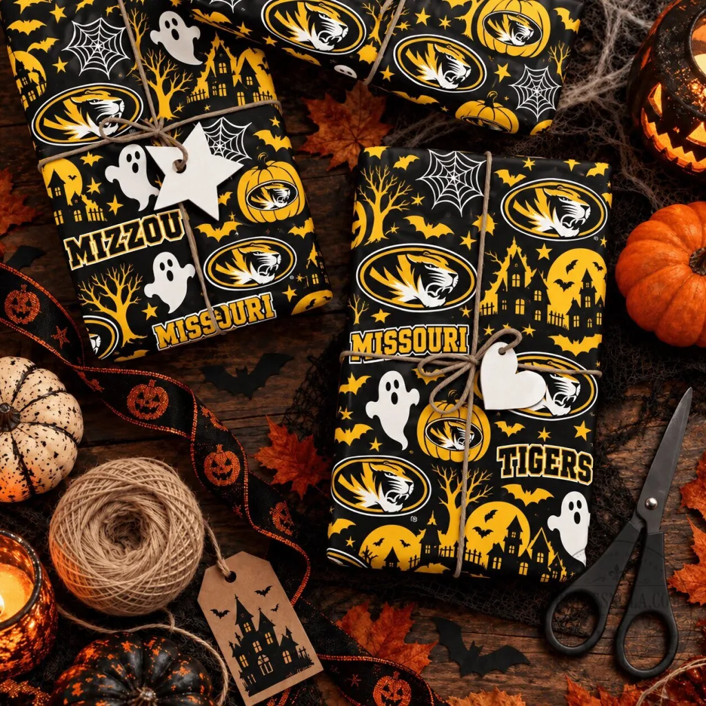 Missouri Tigers Halloween Spooky Night NCAA Football Team Wrapping Paper Missouri Tigers Halloween Spooky Night NCAA Football Team Wrapping Paper