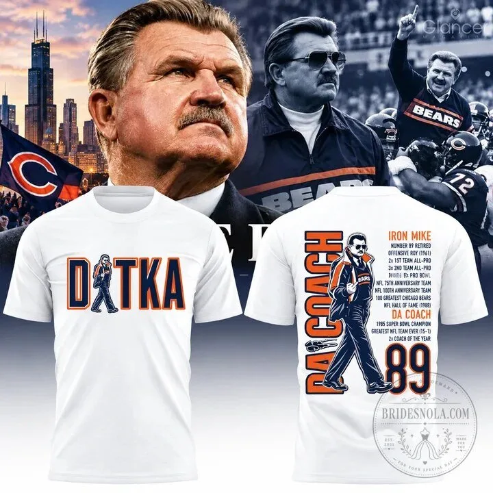 Mike Ditka Forever Chicago Bears Football Legend White T-Shirt