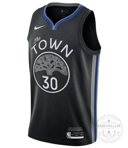 Golden State Warriors Stephen Curry The Town Edition Black Basketball Jersey