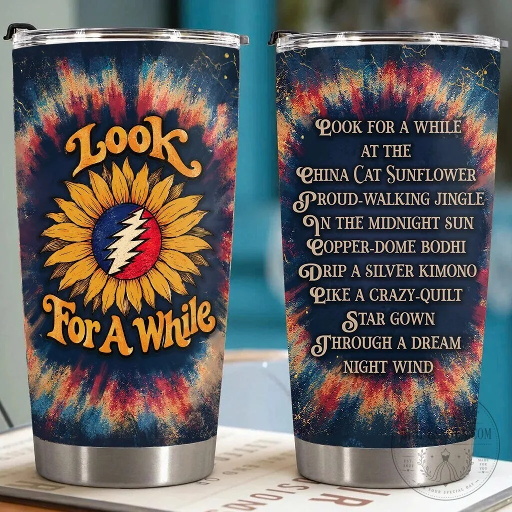 Grateful Dead China Cat Sunflower Lyrics Tie Dye Tumbler