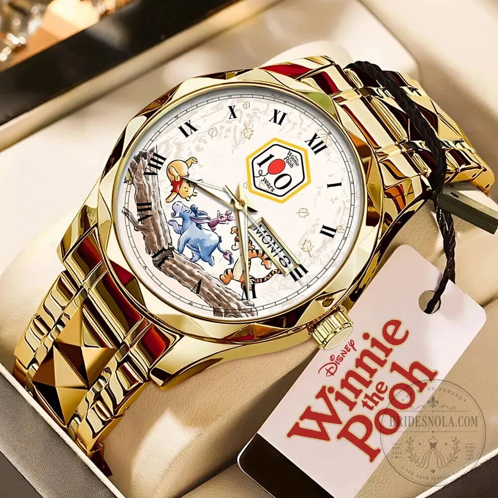 Winnie the Pooh 100th Anniversary Gold Plated Stainless Steel Quartz Watch