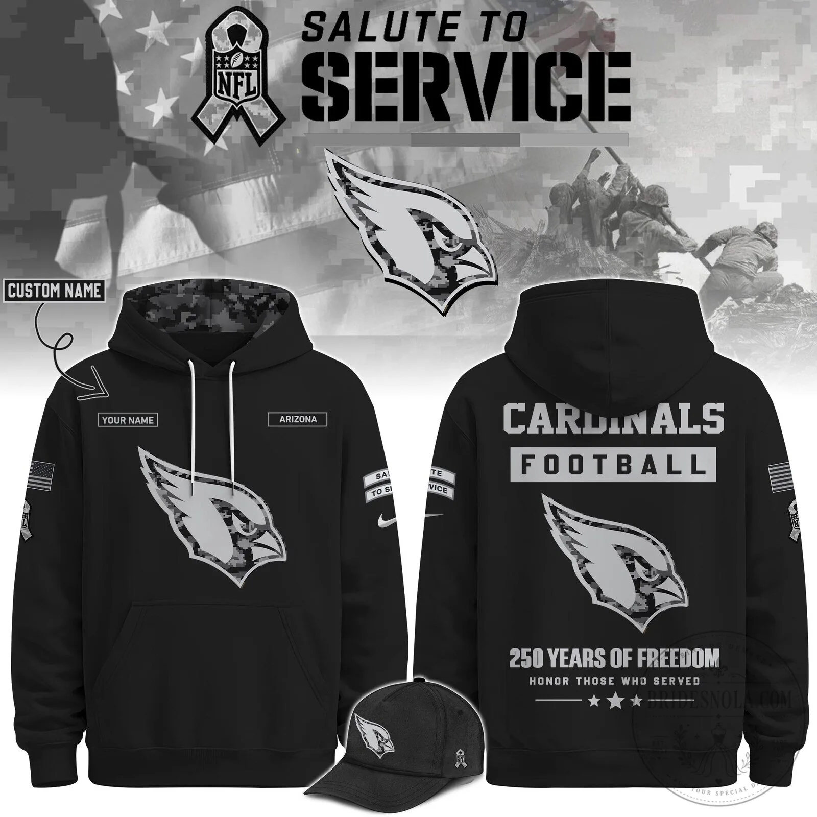 Arizona Cardinals Salute To Service Veterans Day Football Team Hoodie