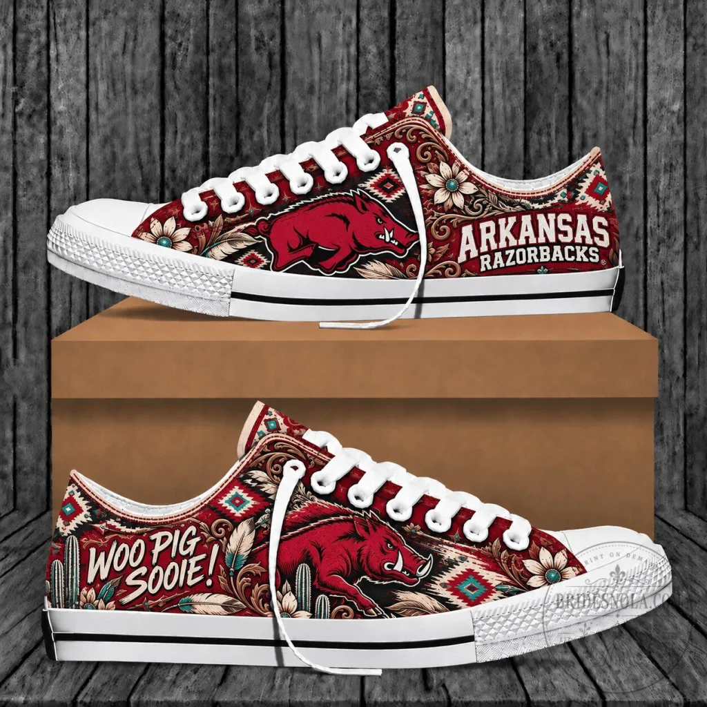 Arkansas Razorbacks Woo Pig Sooie Western Boho Low Top Shoes Sneakers Arkansas Razorbacks Woo Pig Sooie Western Boho Low Top Shoes Sneakers