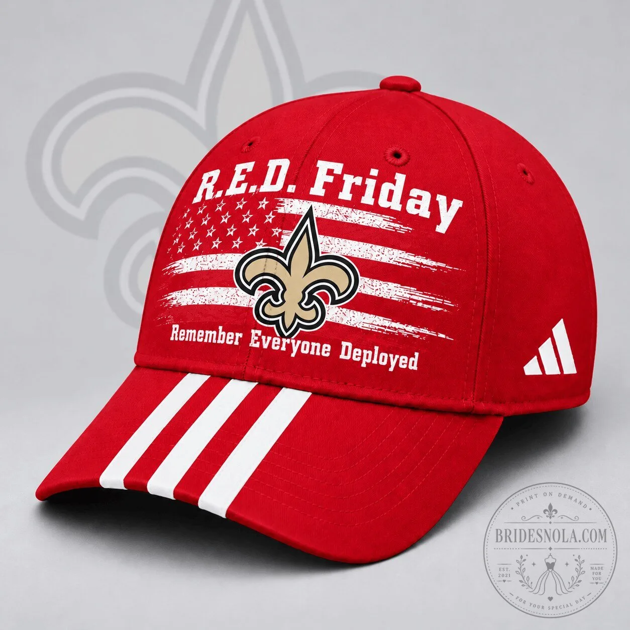 New Orleans Saints R.E.D. Friday Remember Everyone Deployed American Flag Cap Hat