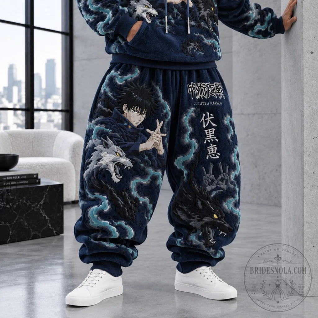 Jujutsu Kaisen Megumi Fushiguro Wolf Spirit Anime Graphic Sweatpants Jujutsu Kaisen Megumi Fushiguro Wolf Spirit Anime Graphic Sweatpants