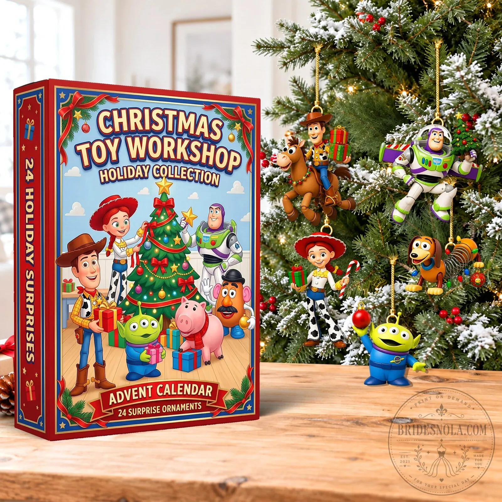 Toy Story Christmas Advent Calendar with 24 Surprise Ornaments Holiday Collection