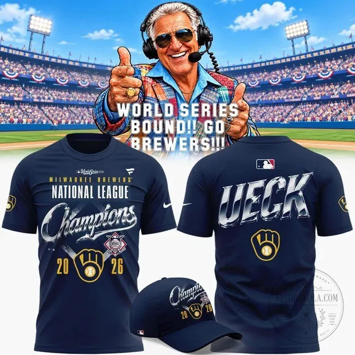 Milwaukee Brewers 2026 National League Champions Bob Uecker T-Shirt