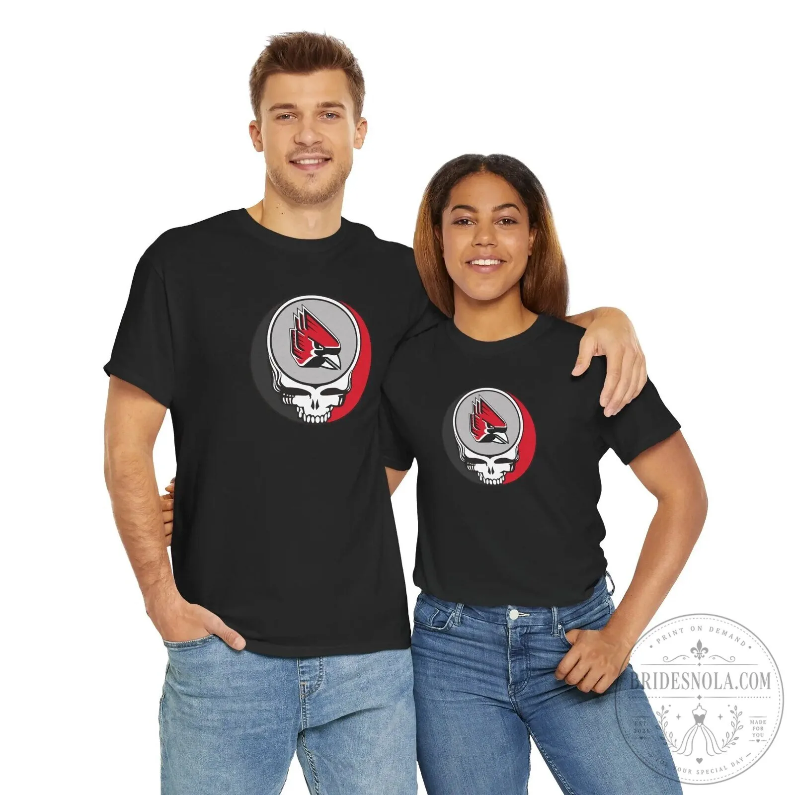 Ball State University Cardinals Grateful Dead Skull Logo T-Shirt