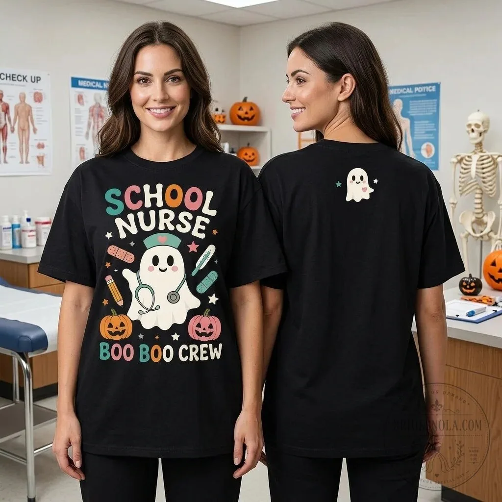 School Nurse Halloween Boo Boo Crew Ghost T-Shirt